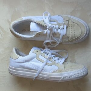 Adidas Continental Women's Sneakers White & Tan Suede, Size 8.5